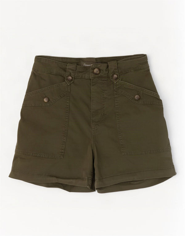 MINT VELVET Womens High Waist Chino Shorts UK 10 Small W28 Khaki Cotton