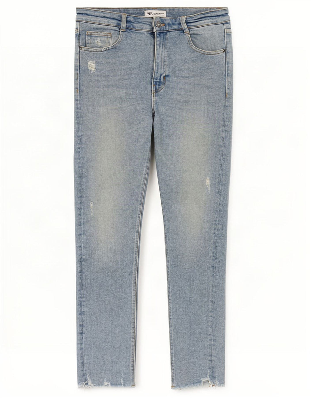 Zara Damen Distressed Skinny Jeans EU 40 Medium W30 L27 Blau