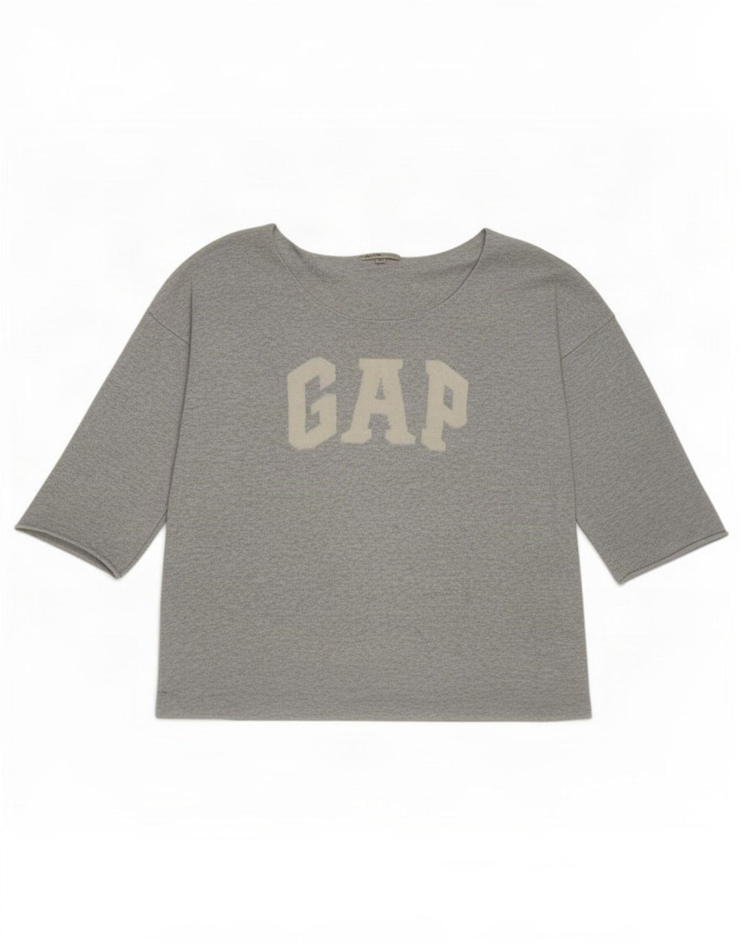 Gap Damen-Top mit Grafik, 3/4-Ärmel, UK-Größe 40, Größe L, Grau