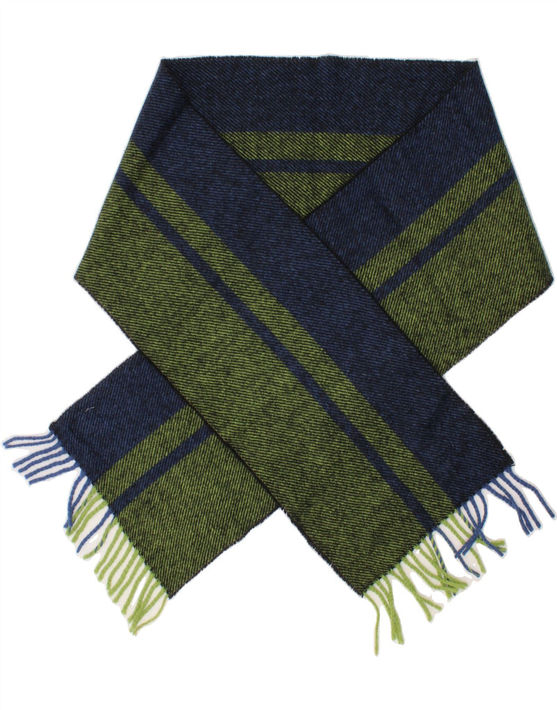 AVOCA Mens Rectangle Scarf One Size Green Colourblock New Wool Vintage Avoca and Second-Hand Avoca from Messina Hembry 
