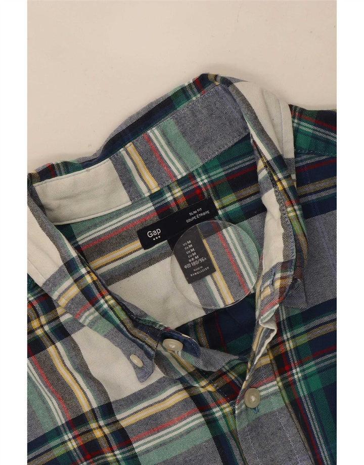 Gap Slim-Fit-Hemd für Herren aus mittelblauer, karierter Baumwolle