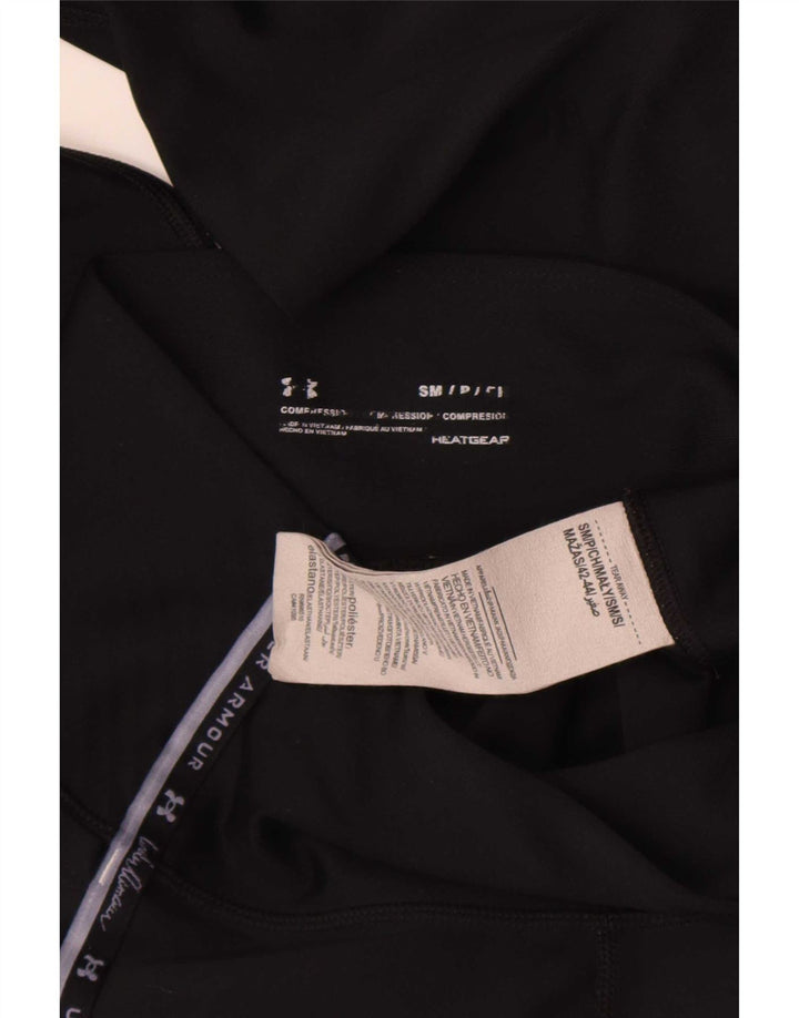 Under Armour Damen Heat Gear Graphic Leggings UK 10 Small Schwarz Polyester