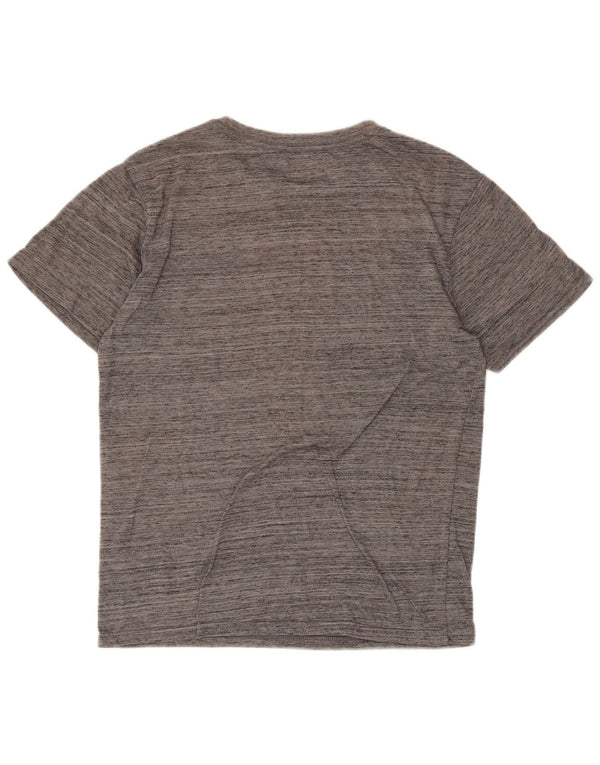 Hurley Damen Petit Graphic T-Shirt Top UK 10 Small Grau geflecktes Polyester