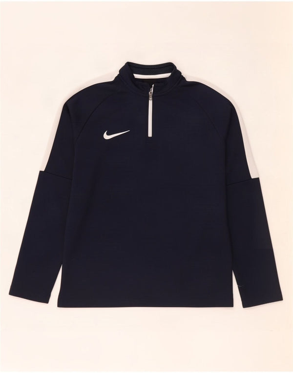 Nike Dri Fit Pullover-Trainingsanzugoberteil für Jungen, 10–11 Jahre, mittelgroß, Marineblau