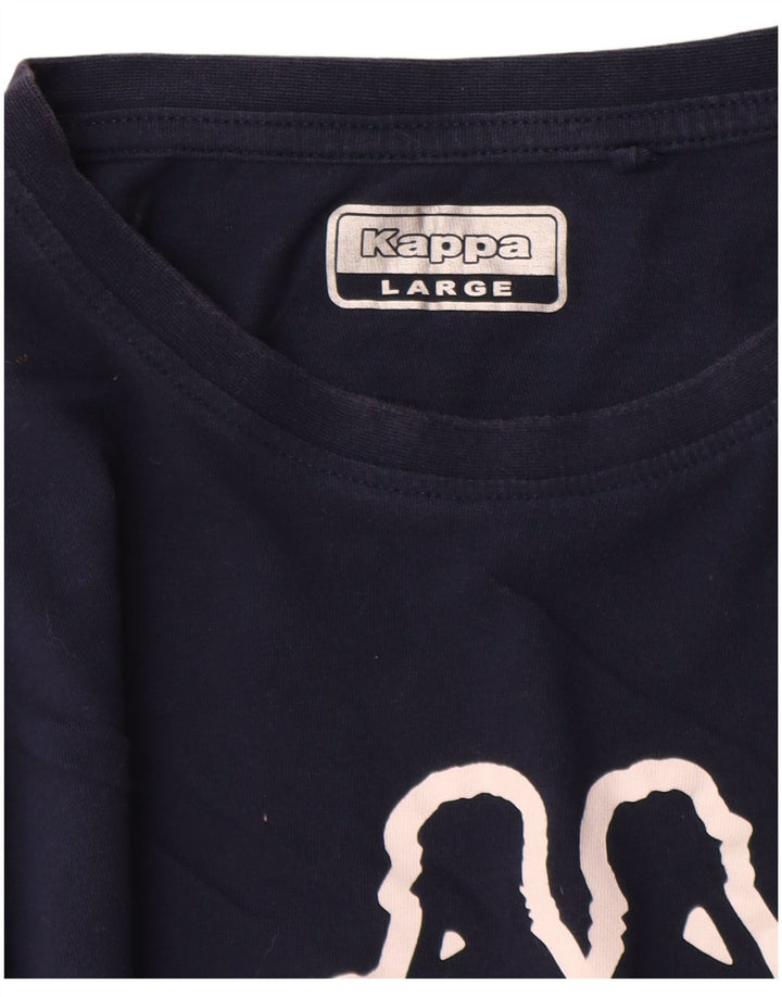 Kappa Herren Grafik T-Shirt Top Large Marineblau
