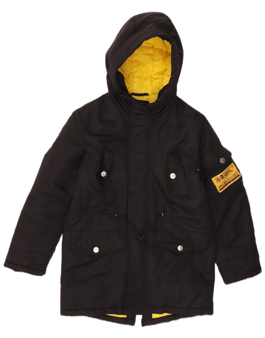 Diesel Parka-Jacke mit Kapuze für Jungen, 9–10 Jahre, schwarzes Polyester