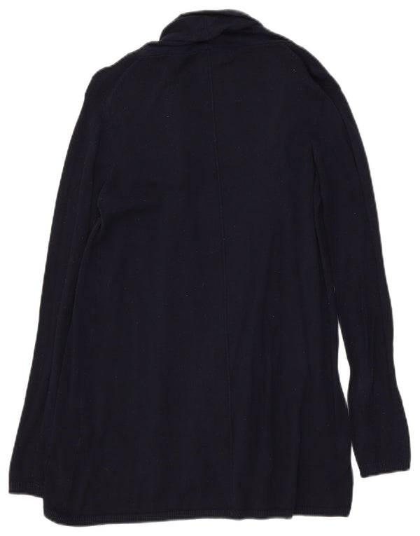 Zara Damen Longline Open Cardigan Pullover UK 10 Small Marineblaue Viskose