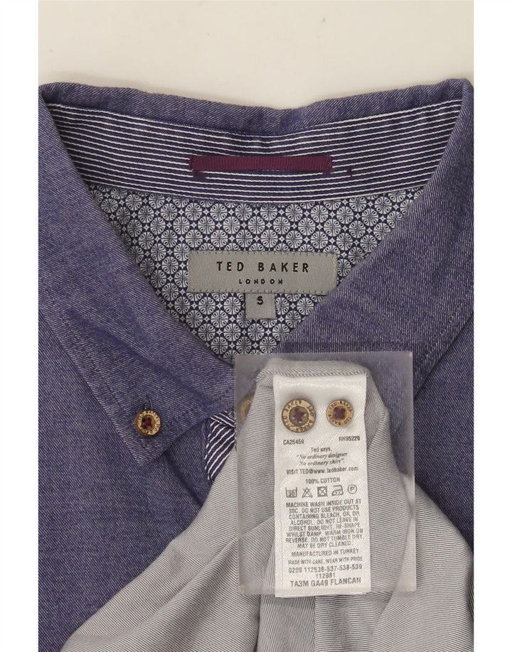 TED BAKER Herrenhemd Größe 5 XL Lila Baumwolle