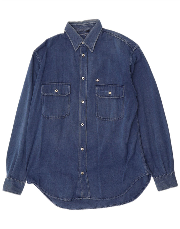 Murphy & Nye Herren-Sailwear-Hemd aus mittelblauer Baumwolle