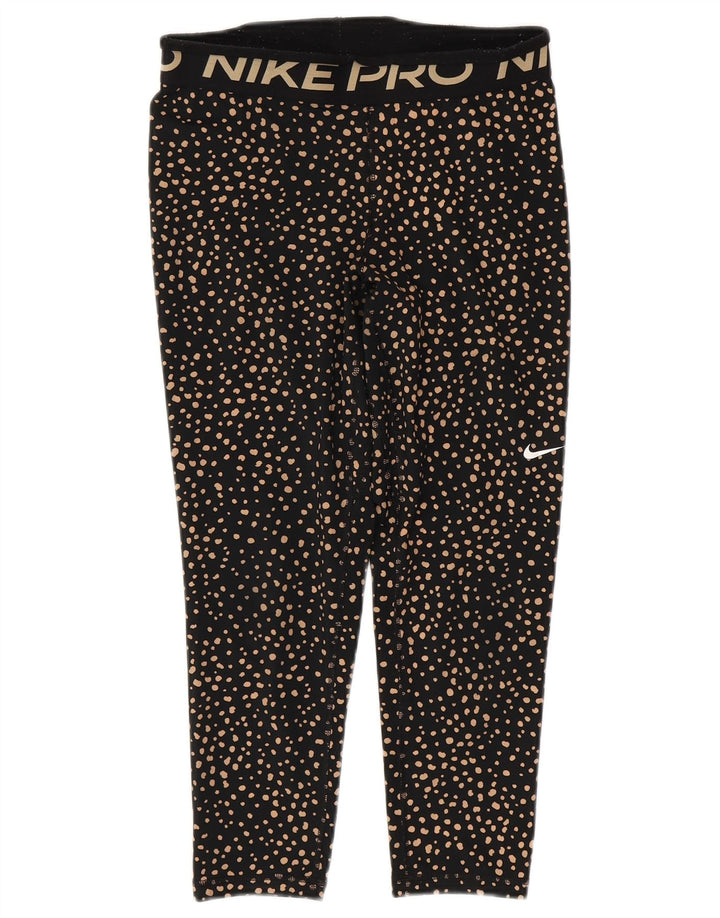 NIKE Capri-Leggings mit Grafik für Damen, UK 12, Mittelschwarz geflecktes Polyester