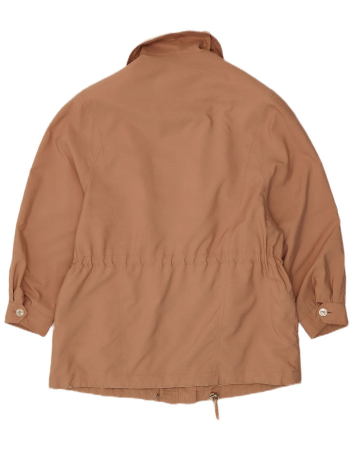 Vintage Damen Bomberjacke UK 16 Groß Beige Polyester