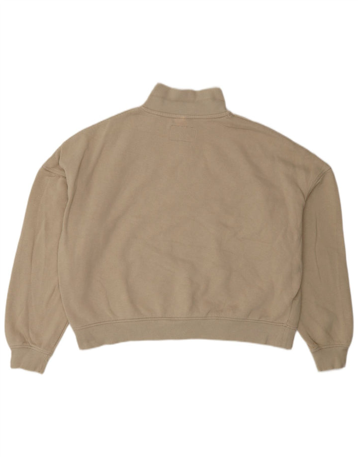 JACK WILLS Damen-Sweatshirt, übergroß, mit Reißverschluss, Größe 40, Beige
