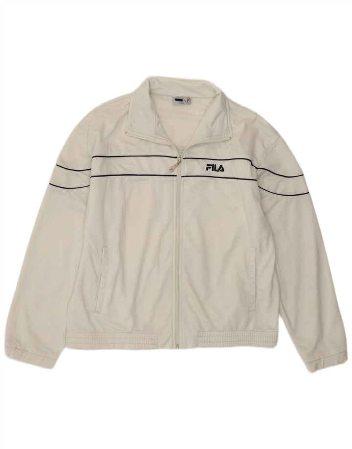 Fila Herren-Trainingsanzug-Oberteil, Jacke, Größe S, Weiß, Polyester