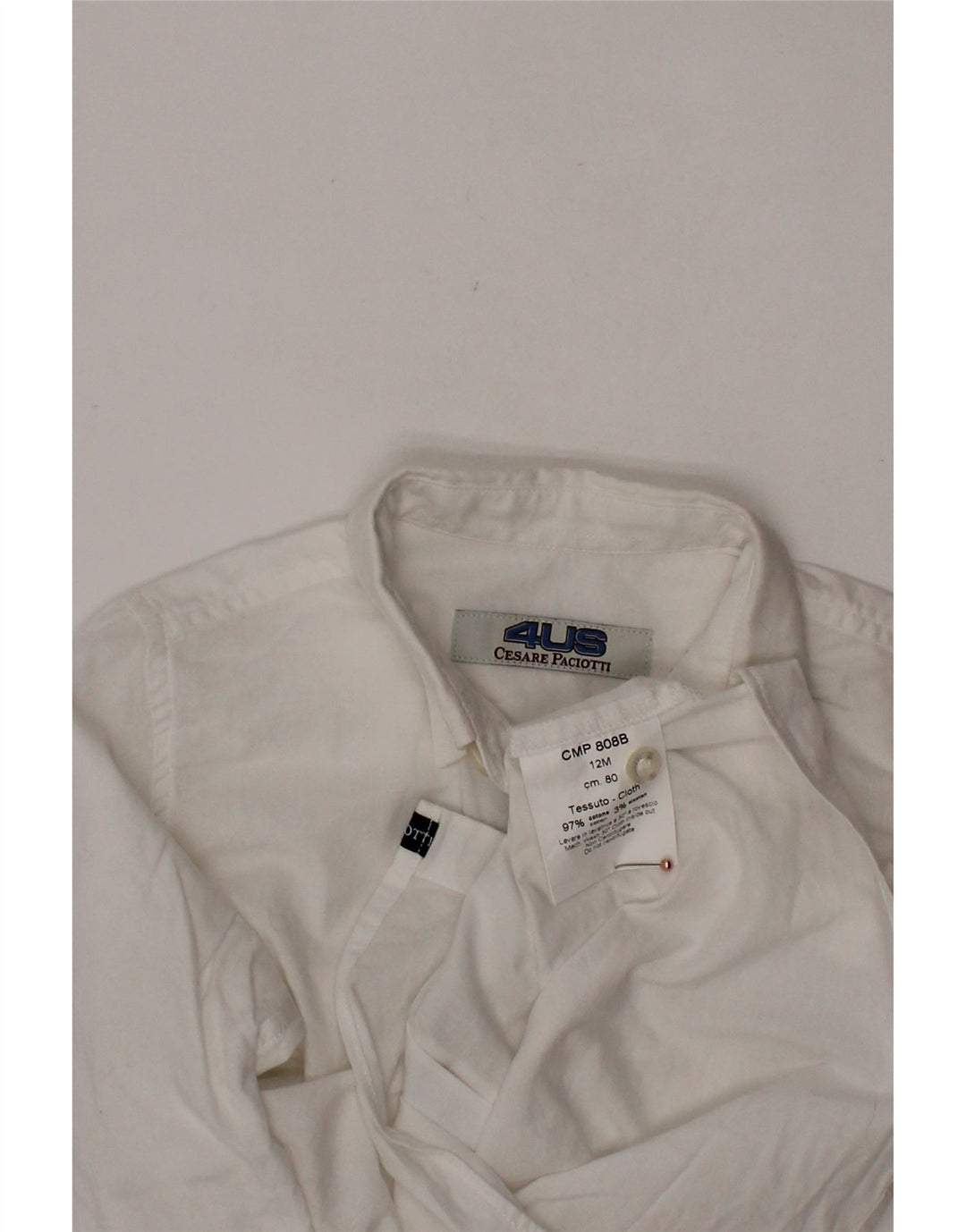 CESARE PACIOTTI 4US Baby-Jungen-Shirt, 9–12 Monate, weiße Baumwolle