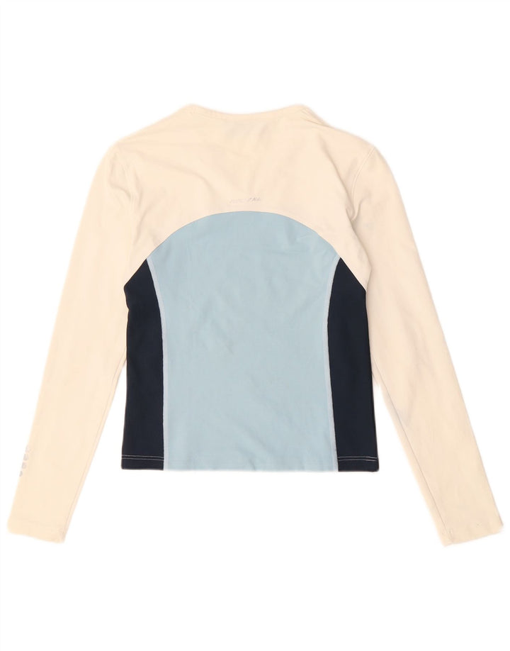 Fila Damen Crop Graphic Top Langarm IT 40/42 Small Weiß Farbblock