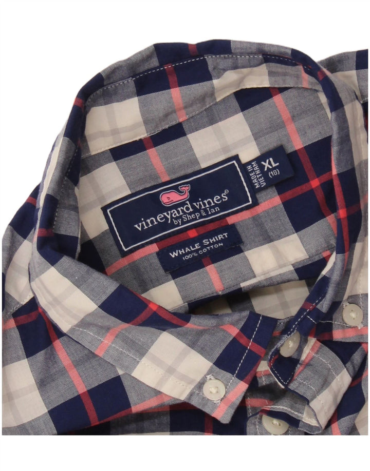 VINEYARD VINES Jungen-Hemd, 15–16 Jahre, XL, marineblau, kariert, Baumwolle