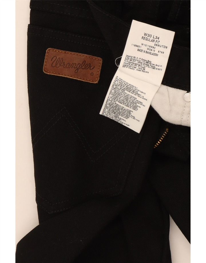 Wrangler Herren Straight Jeans W30 L31 Schwarze Baumwolle