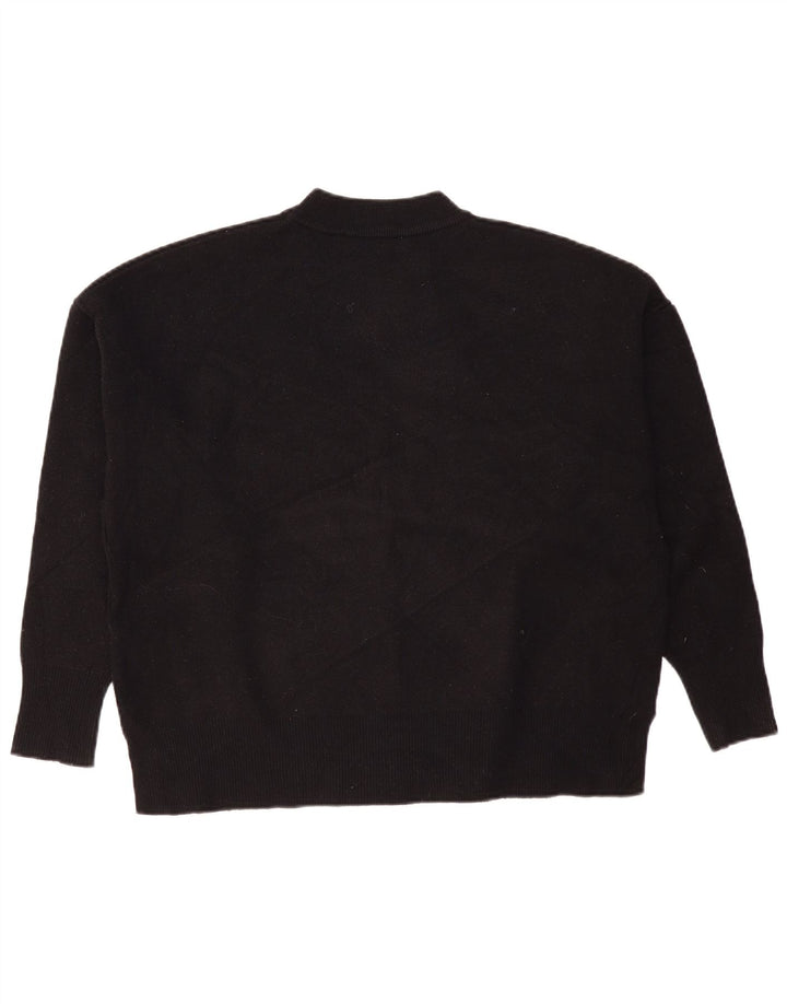 Zara Damen-Pullover mit Rollkragen, übergroß, Gr. 10, Größe S, schwarze Viskose