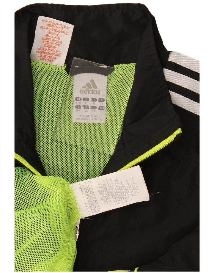Adidas Jungen Grafik-Trainingsanzug-Top-Jacke, 13–14 Jahre, groß, schwarzes Polyester