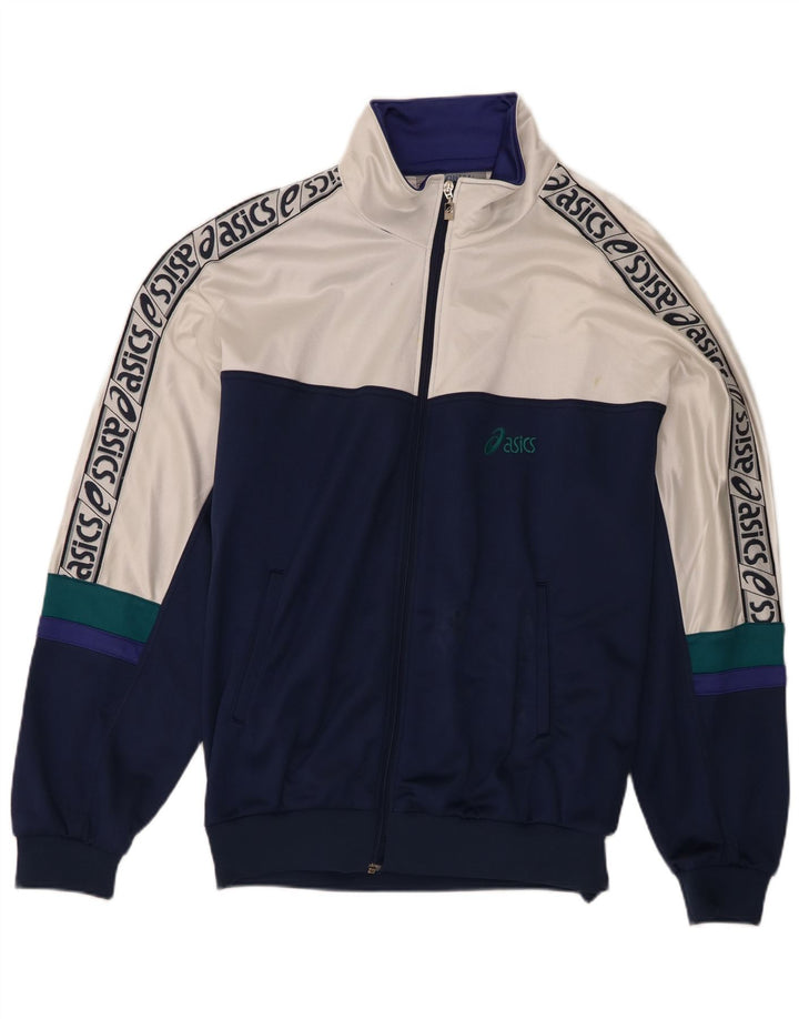 Asics Herren-Trainingsanzugoberteil mit Grafik, IT 56 XL, Marineblau, Farbblock