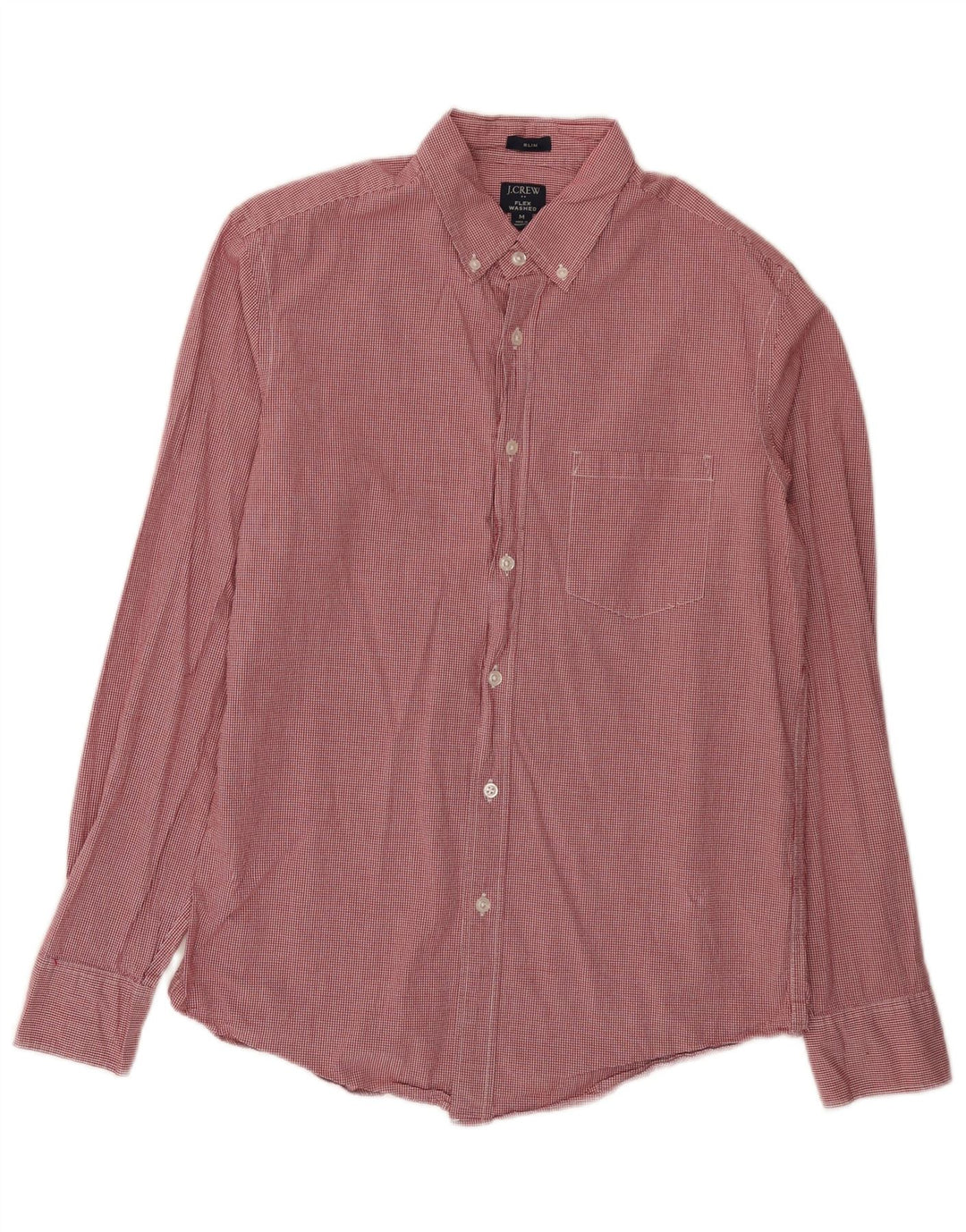 J. Crew Herren Flex Washed Slim Hemd Mittelrote Gingham-Baumwolle