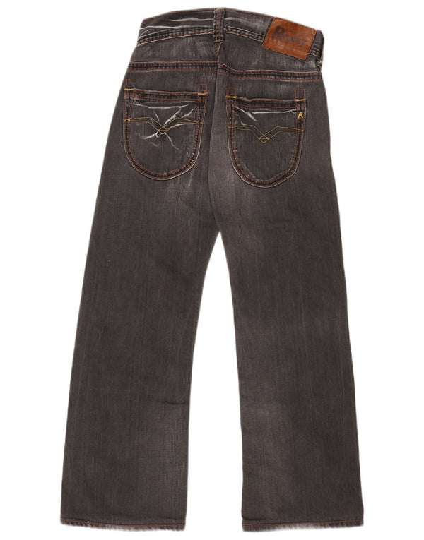 Replay Damen Bootcut Jeans W26 L27 Graue Baumwolle