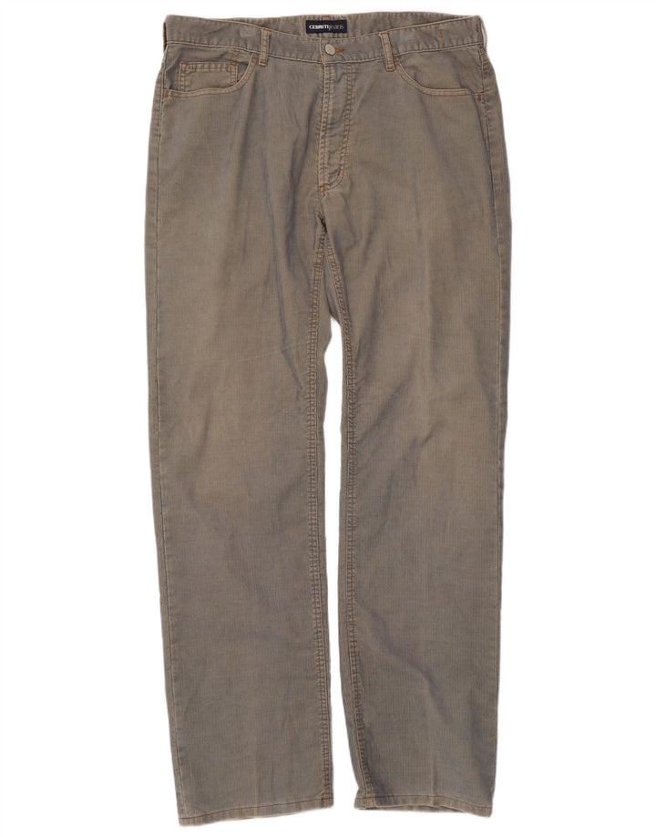 Cerruti Gerade Herren-Cordhose W38 L34 Blaues Polyester