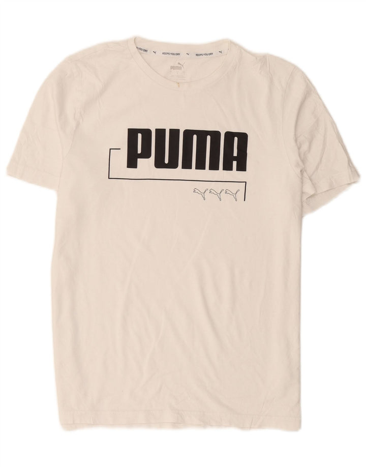 Puma Herren-T-Shirt mit Grafik, groß, aus weißer Baumwolle