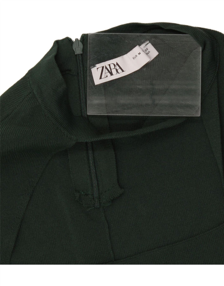 ZARA Womens Long Sleeve Blouse Top UK 12 Medium Green Vintage Zara and Second-Hand Zara from Messina Hembry 