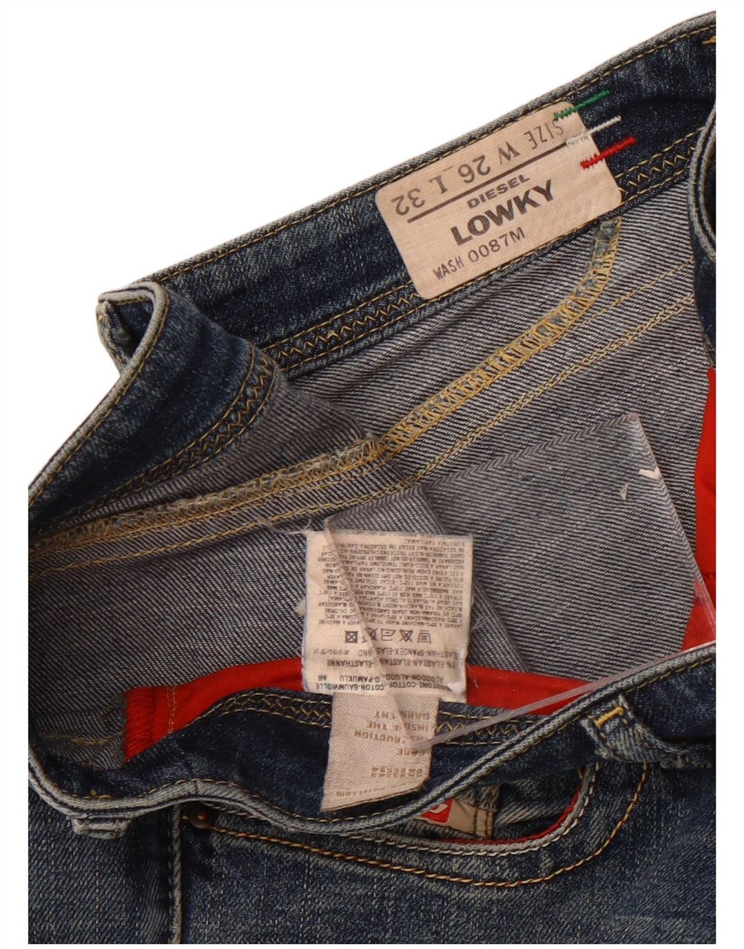 Diesel Damen Lowky Straight Jeans W26 L32 Marineblaue Baumwolle