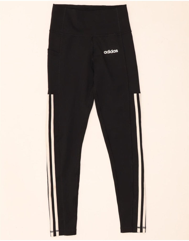 Adidas Damen Climalite Leggings UK 4/6 XS Schwarz Polyester
