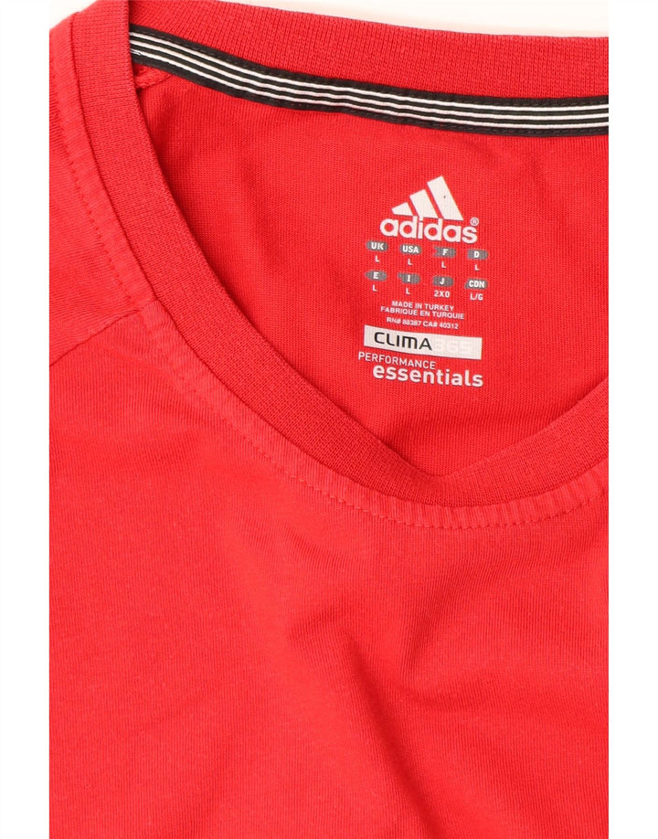 ADIDAS Mens Clima 365 T-Shirt Top Large Red Vintage Adidas and Second-Hand Adidas from Messina Hembry 
