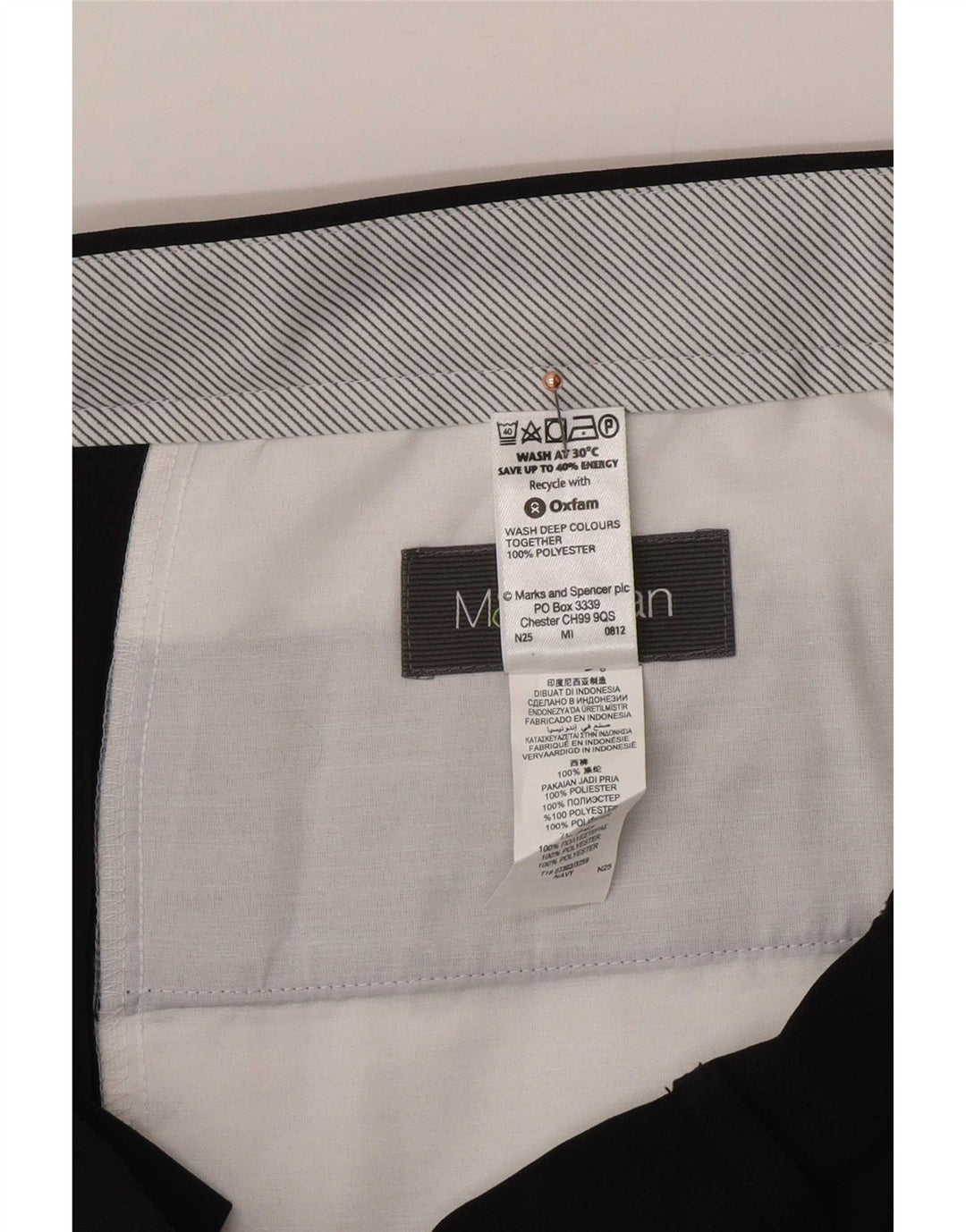 Marks & Spencer Herren-Freizeithose, gerade, W36, L31, Marineblau, Polyester