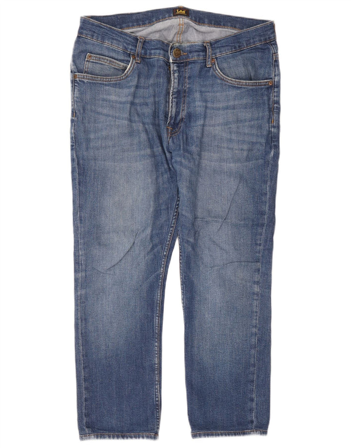 Lee Herren Rider Cropped Jeans W33 L24 Blaue Baumwolle