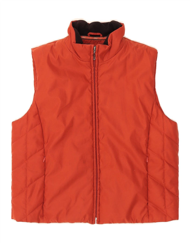 S.OLIVER Womens Padded Gilet EU 42 Large Orange Polyester Vintage S.Oliver and Second-Hand S.Oliver from Messina Hembry 