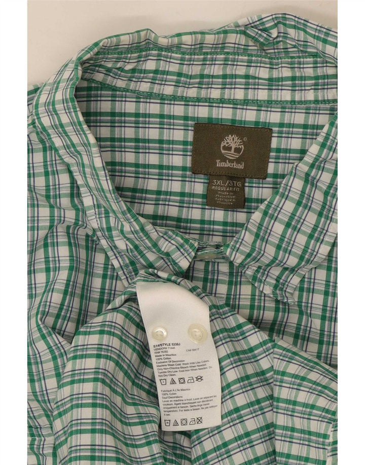 Timberland Herren-Hemd mit normaler Passform, 3XL, grüne Gingham-Baumwolle