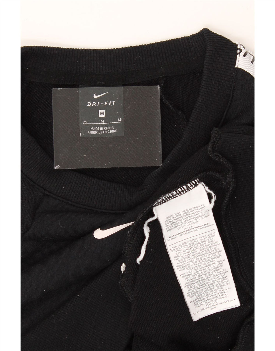 NIKE Womens Oversized Crop Graphic Sweatshirt Jumper UK 14 Medium Black Vintage Nike and Second-Hand Nike from Messina Hembry 