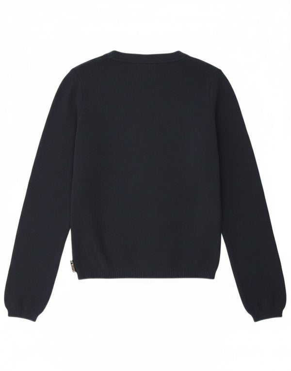 Playlife Damen Crop Cardigan Pullover UK 12 Medium Marineblau Polyamid