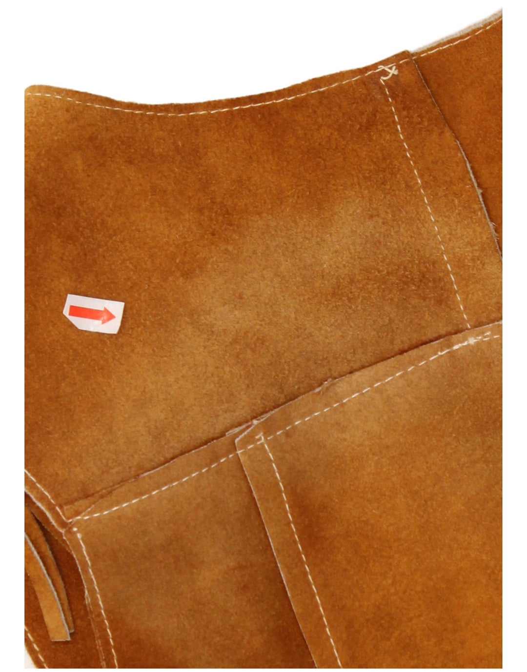 VINTAGE Damen Wildlederweste UK 10 Klein Braun