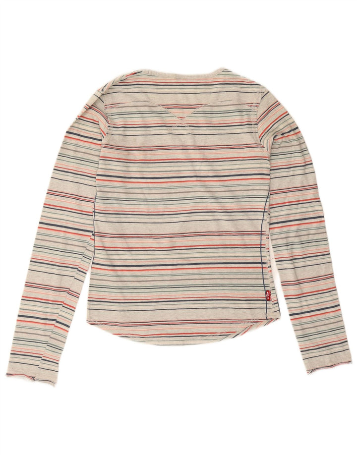 Levi's Damen Top Langarm UK 10 Small Mehrfarbig gestreift