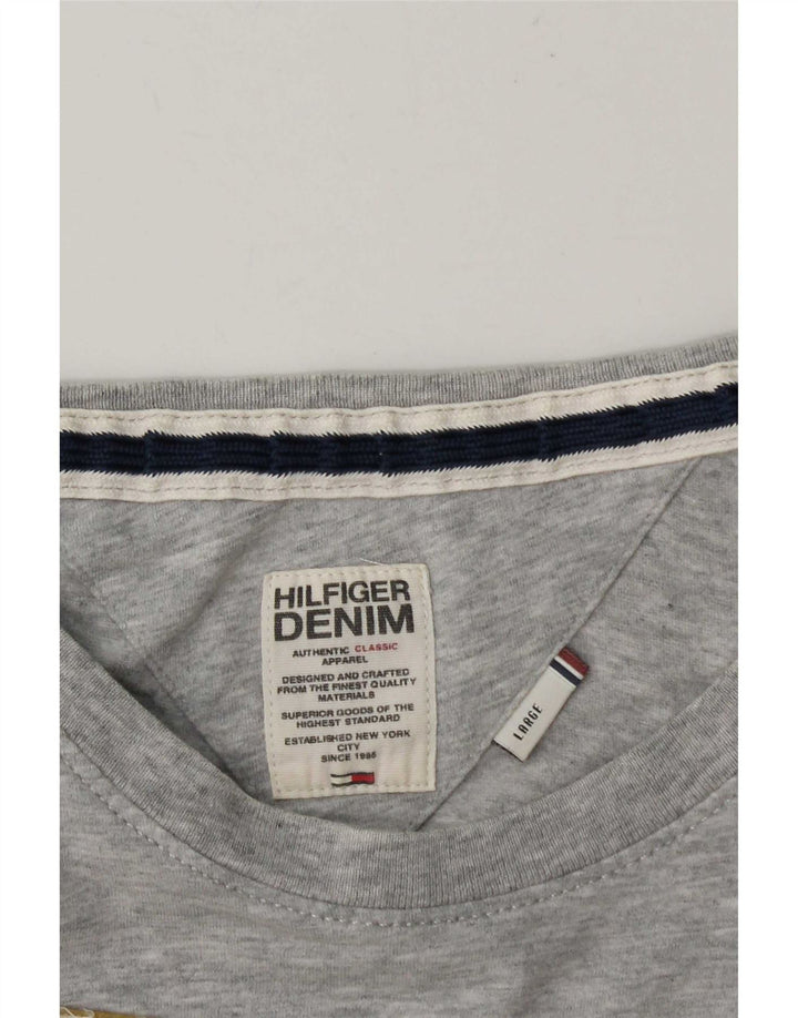 Tommy Hilfiger Herren-T-Shirt mit Grafik, Größe L, Grau