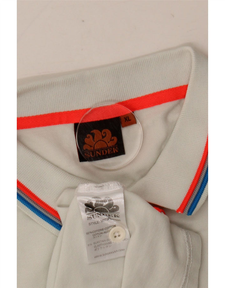 Sundek Herren-Poloshirt XL, weiße Baumwolle
