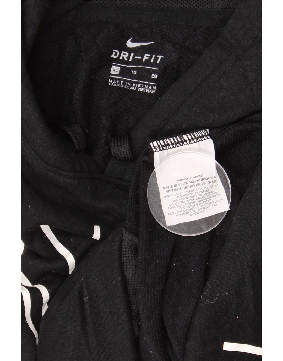 Nike Womens Graphic Oversized Hoodie Pullover UK 18 XL Schwarz Polyester