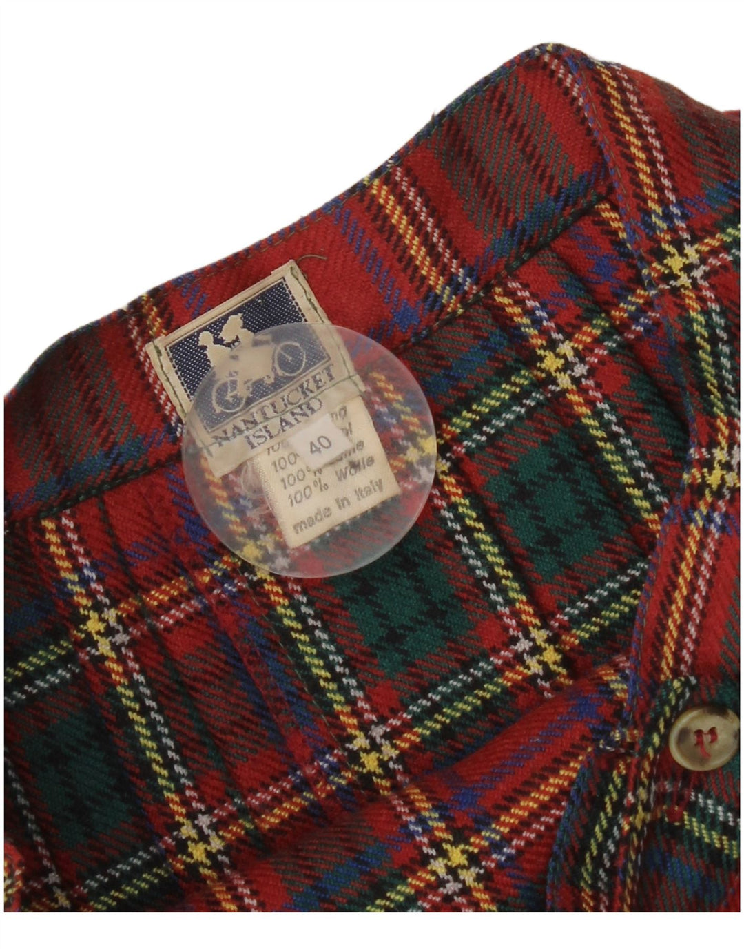 Nantucket Island Damen Mini-Wickelrock IT 40 Small W26 rot karierte Wolle
