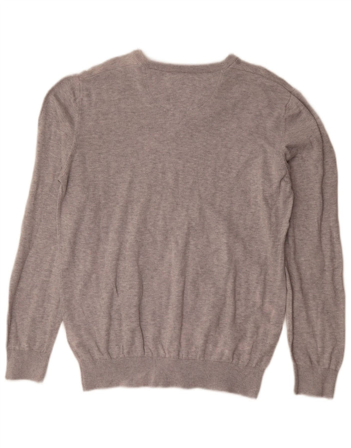 Lacoste Herren-Pullover mit V-Ausschnitt, Größe 4, Mittelgrau