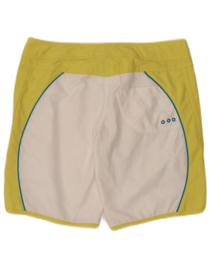 Adidas Damen-Badeshorts UK 12 Mittelweißes Colourblock-Polyester