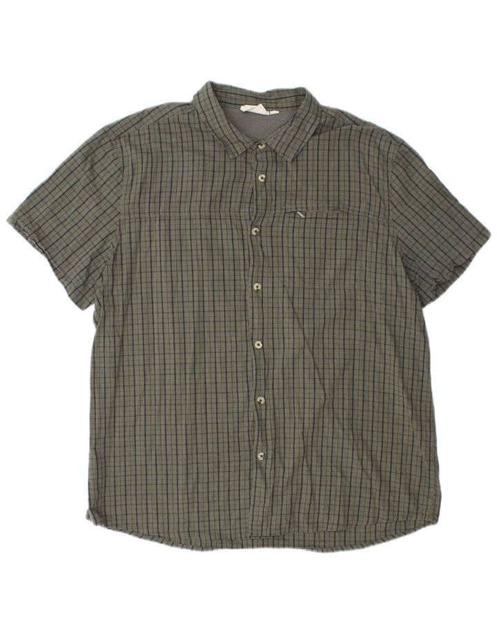 Mountain Warehouse Herren-Kurzarmhemd 2XL, grün kariert