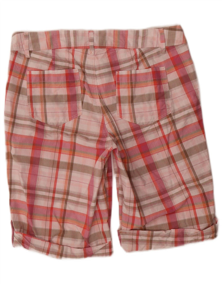 EDDIE BAUER Damen Chino-Shorts US 6 Medium W32 Rosa karierte Baumwolle