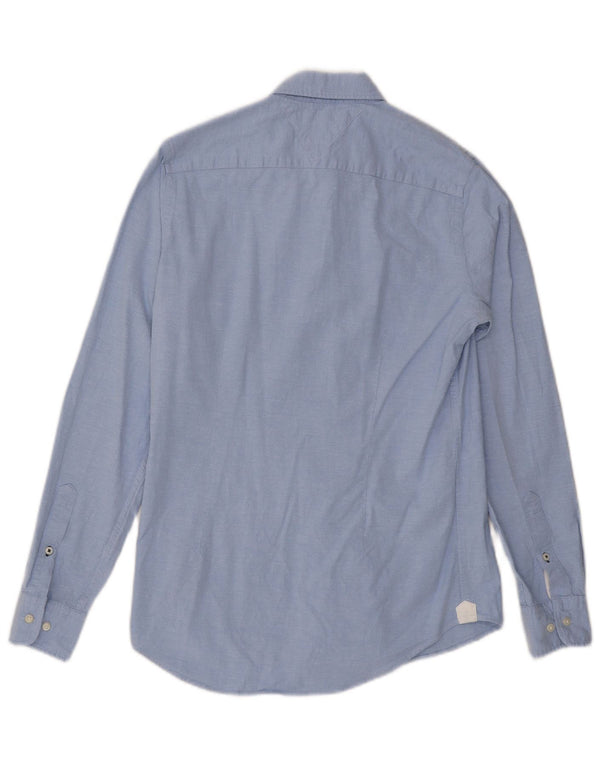 Tommy Hilfiger Herren-Slim-Fit-Hemd, klein, aus blauer Baumwolle