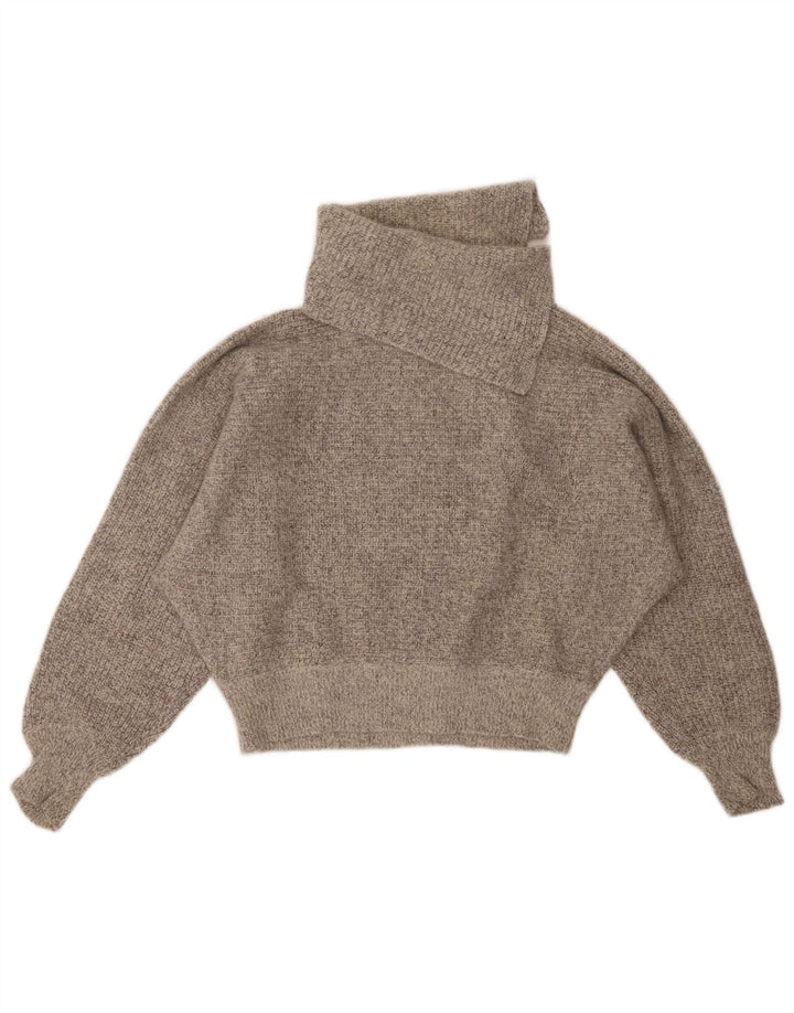 BAGARRY Damen Crop Rollkragenpullover Pullover UK 14 Large Grau meliert